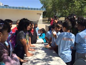 Green Club students quiz school mates about energy use. 