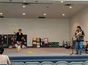 Hoop dancers demonstrate at family night 